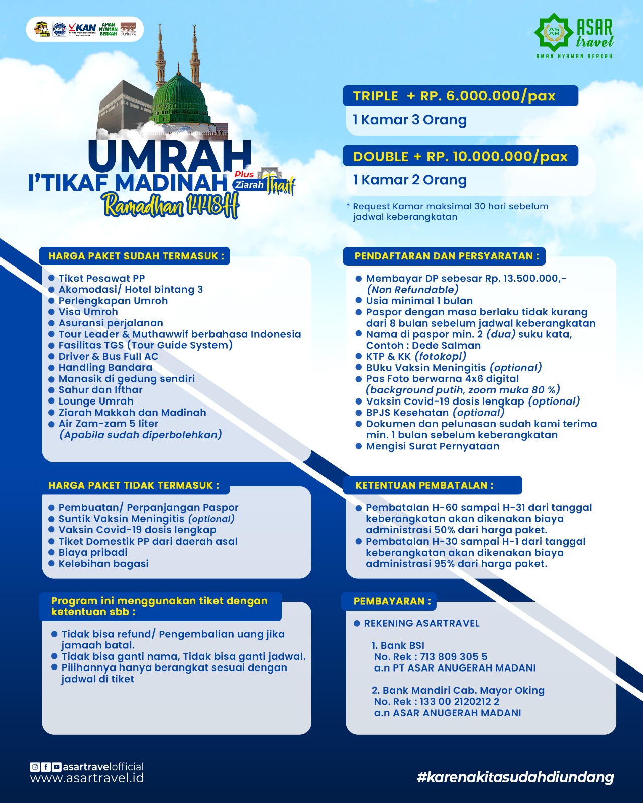 Umroh Itikaf Plus Madinah 2027 - 2